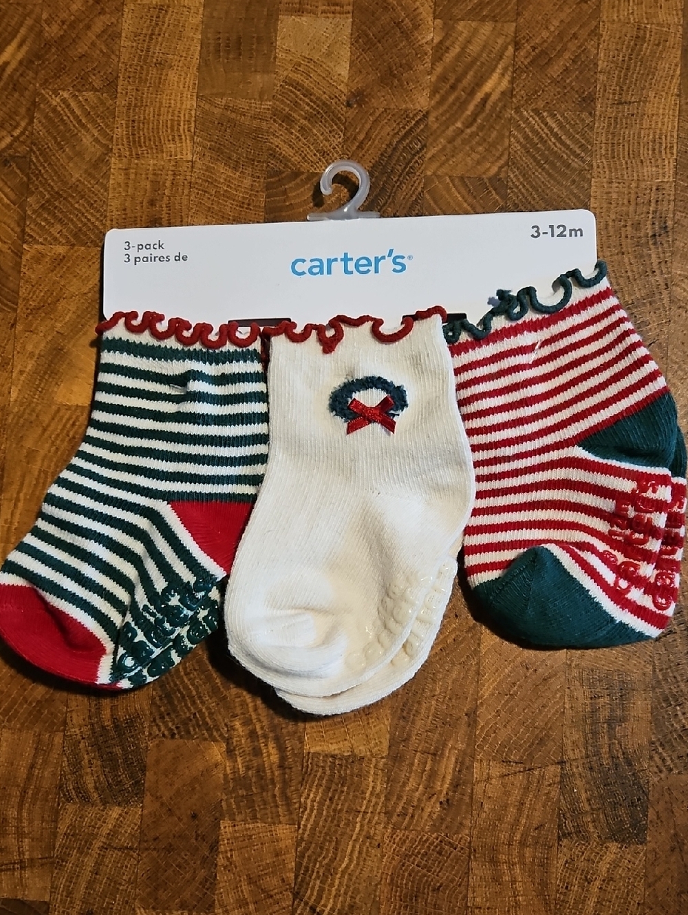 carter's Baby Holiday Sock Trio - Red, Green & White